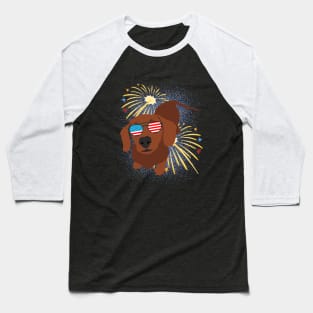 Cool Dog USA flag Patriotic 4th July independence day coolest shirt for july forth Baseball T-Shirt